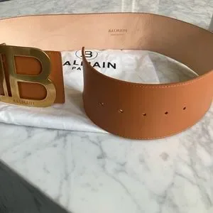 Women’s Balmain Caramel Calfskin “B” Belt Sz 85 Balmain | Accessories | Womens Balmain Caramel Calfskin B  main image 2